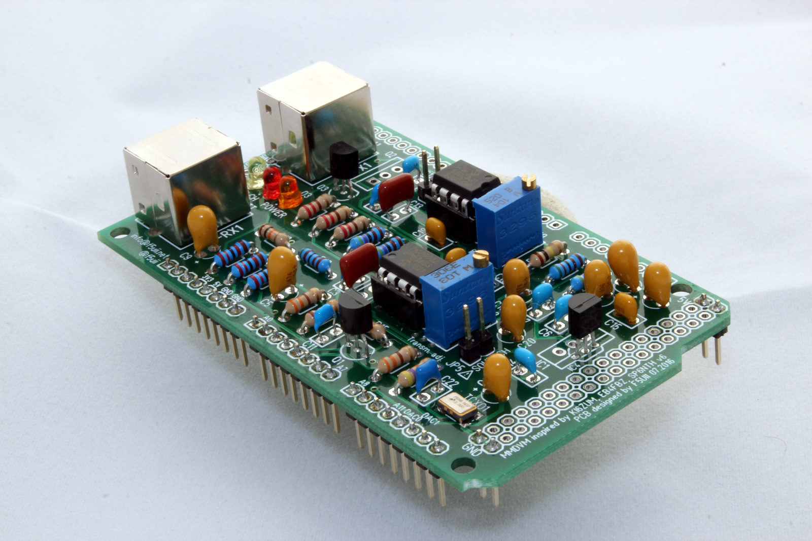 Platine MMDVM montée avec composants discrets