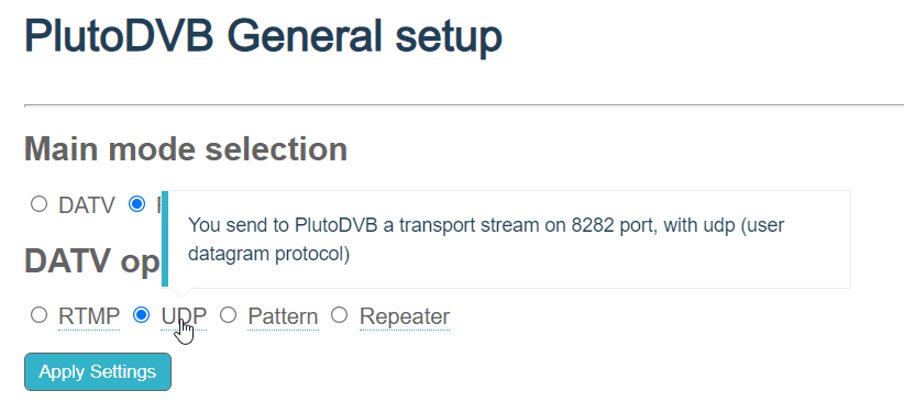 PlutoDVB UDP 7272 port 