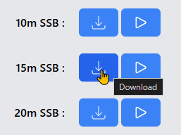 Download and playback buttons for the QSO